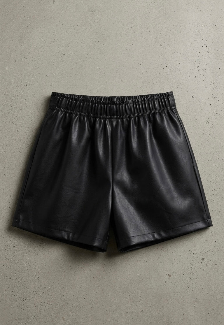 High Waisted Vegan Leather Shorts