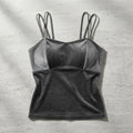 Double-Strap Ribbed built-In Bra Top