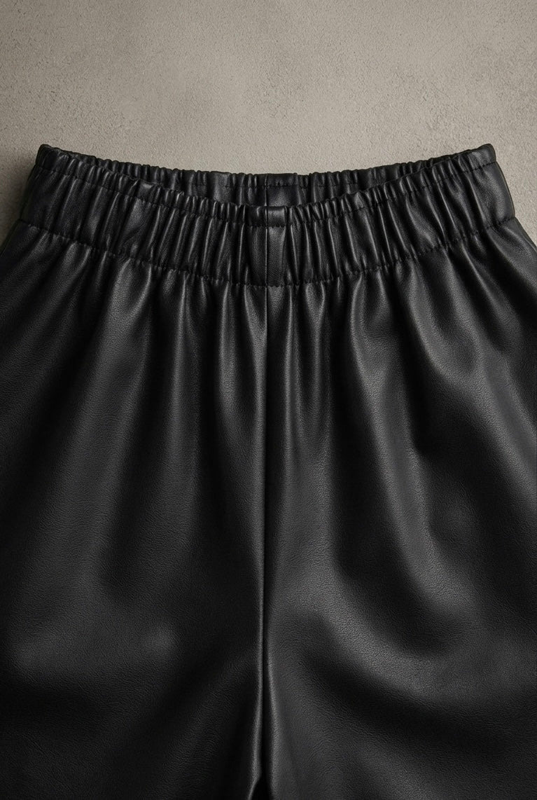 High Waisted Vegan Leather Shorts